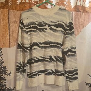 a new day Black and Cream Patterned Sweater